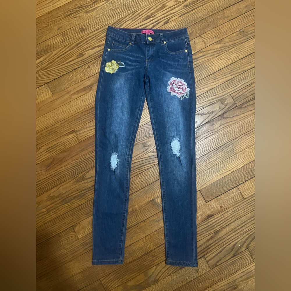 Girls embroidered jeans by Betsy Johnson size 14